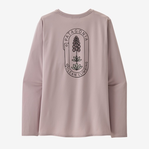 W's L/S Cap Cool Daily Graphic Shirt - Lands Clean Climb Bloom: Echo Purple
