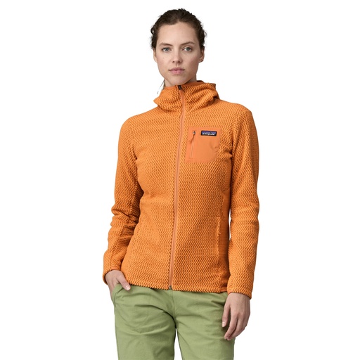 Women's R1 Air Full-Zip Hoody. Vivid Apricot