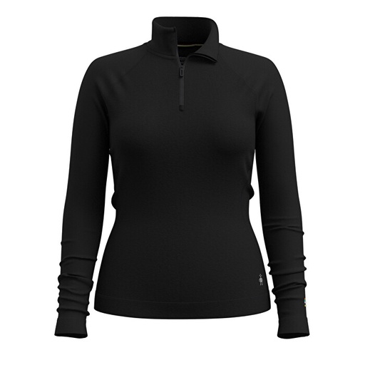 Women's Classic Thermal Merino Base Layer 1/4 Zip Boxed Black