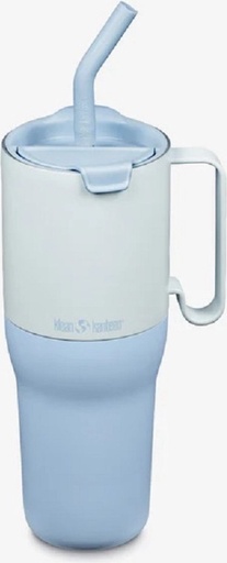 [1010994] Geisoleerde Beker met Flip-Rietjes -Deksel, 1065ml/36oz Ice Blue
