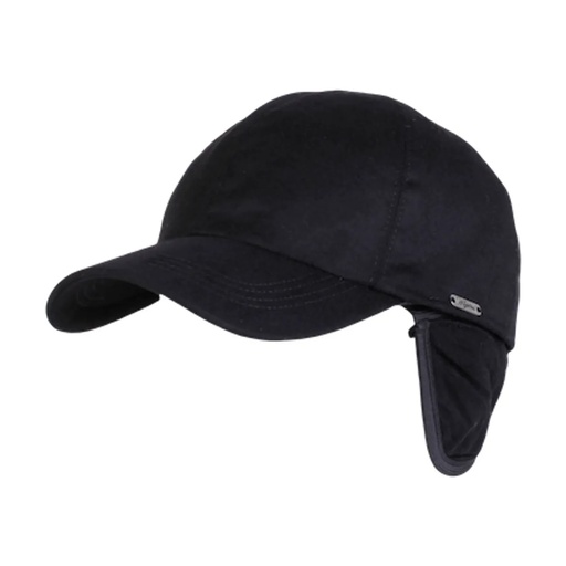 Baseball Classic Cap - 100% Cashmere Wool With Membrane Black