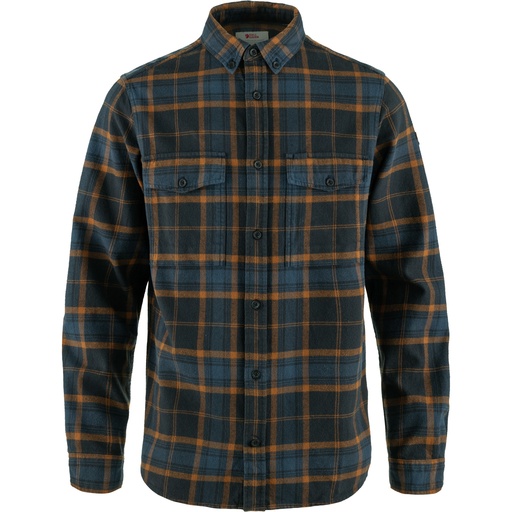 Övik Twill Shirt Heren Dark Navy/Chestnut