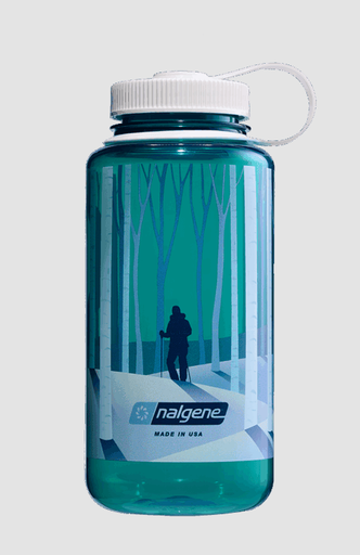 [N682023-0218] Drinking Bottle Wide-Mouth 1000 ml Trout w/Landscape Forest