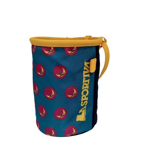 [ZECC015B40Y08 PZ] Climbing On The Moon Chalk Bag Turchese/Giallo
