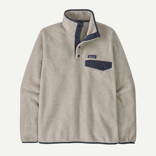 Men's Lightweight Synchilla Snap-T Fleece PullOver Oatmeal Heather w/Smolder Blue