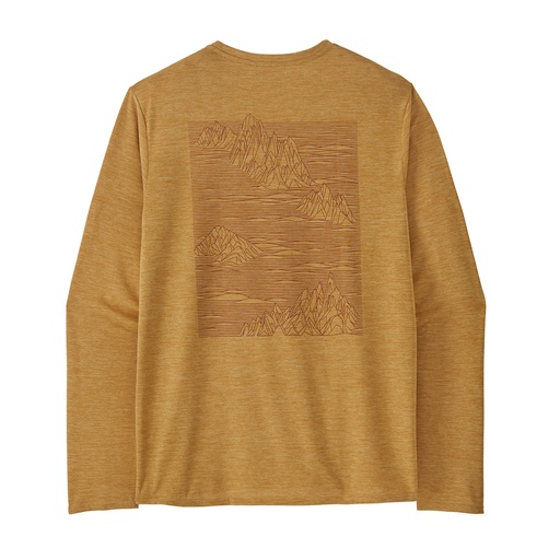 Men's LS Cap Cool Daily Graph Shirt Strataspire/Beeswax Tan X-Dye