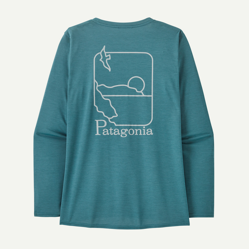 Women's L/S Cap Cool Daily Graphic Shirt - Waters Swelldrifter/Wetland Blue X-Dye