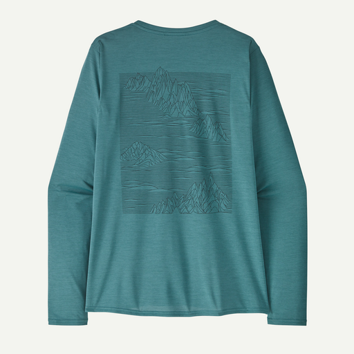 W's Long-Sleeved Cap Cool Daily Graphic Shirt Strataspire/Wetland Blue X-Dye