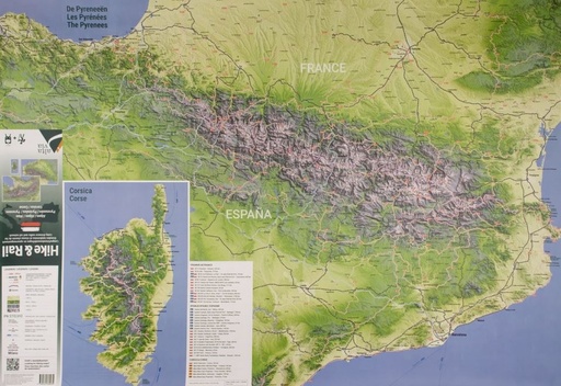 [ALTAP.W07] Wandkaart Hike and Rail Alpen Pyreneeën Corsica