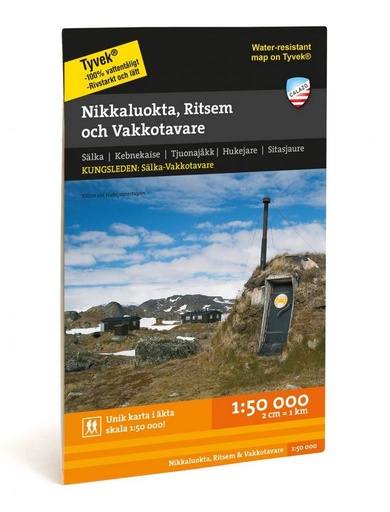 [CMV299] Wandelkaart 2 Fjällkartor 1:50.000 Kungsleden - Nikkaluokta - Ritsem - Vakkotavare | Zweden