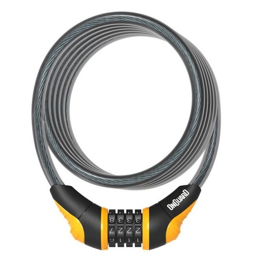 [8159OR] Neon Coil Combo Cable Lock - 180cm x 12mm Oranje
