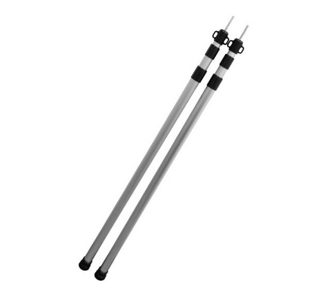 [541207] Aluminium Tarp Pole 90cm-230cm (2stuks) Zilver/Zwart