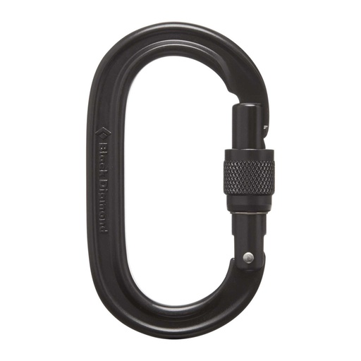 [BD210208 0002 One Size] Oval Keylock Screwgate Carabiner Black