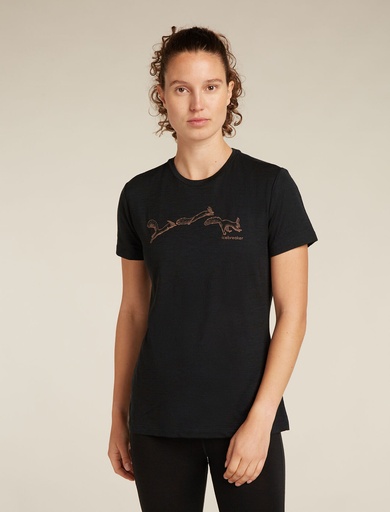 Women's Merino 150 Tech Lite Airbourne Squirrel T-Shirt Black