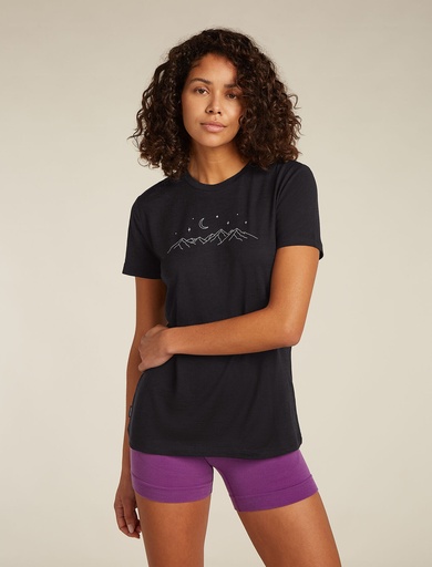 Women's Merino 150 Tech Lite Sparkling Stars T-Shirt Black