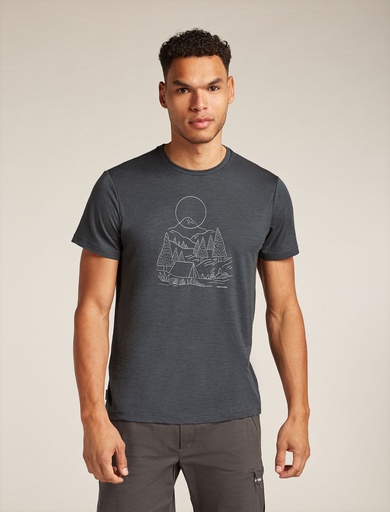 Men's Merino 150 Tech Lite Sunset Camp T-Shirt Obsidian