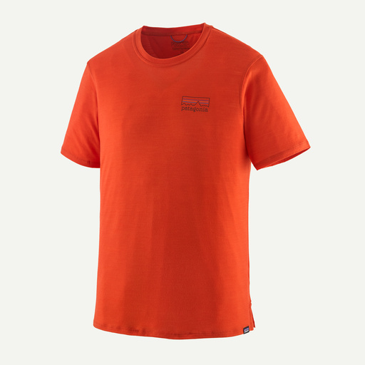 Cap Cool Merino Graphic Shirt Heren Fitz Roy Strata: Pollinator Orange