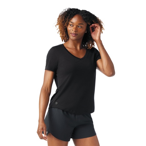 Women's Active Ultralite V-Neck Short Sleeve Black