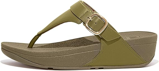 Women's Toe-Post Leather Camo-Green