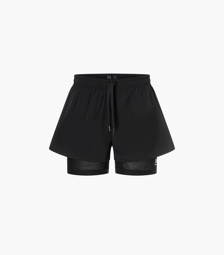 Women's Double Layer Shorts Jet Black