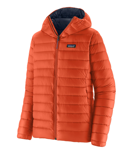Men's Down Sweater Hoody Pollinator Orange