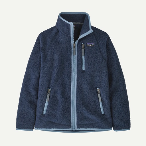 Retro Pile Jacket Jongens New Navy W/Light Plume Grey