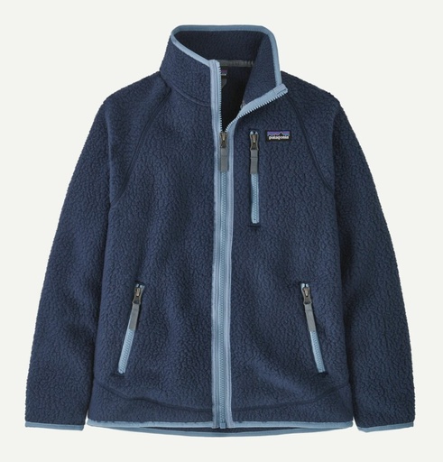 Retro Pile Jacket Kinderen New Navy W/Light Plume Grey