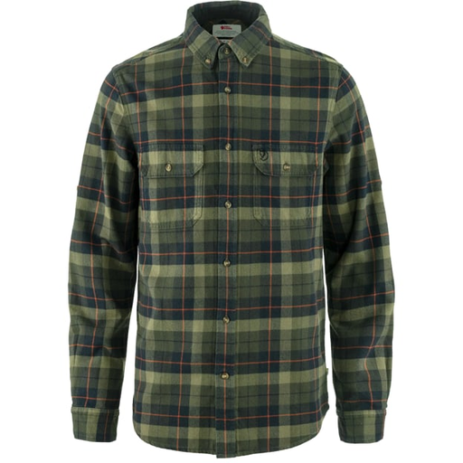 Singi Heavy Flannel Shirt Heren Black/Deep Forest