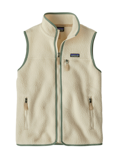 Women's Retro Pile Vest Natural w/Ellwood Green