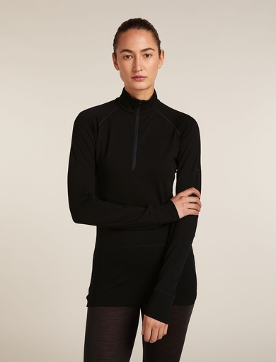 Women's Merino 200 ZoneKnit LS Half Zip Black