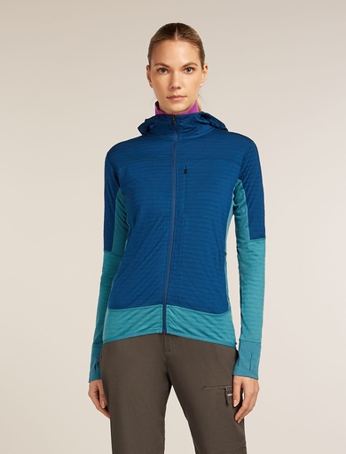 Women's Merino Blend 300 RealFleece Descender LS Zip Hoodie Atlantis