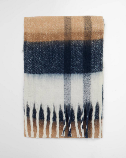 [LSC0293 BR51] Isla Tartan Boucle Scarf Hessian Tartan