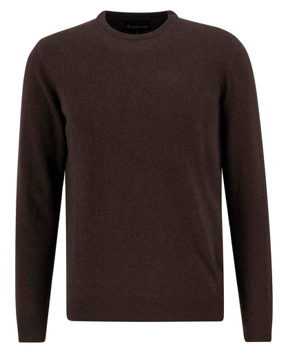Men's Essential Lambswool Crew Neck Sweater Dark Oak