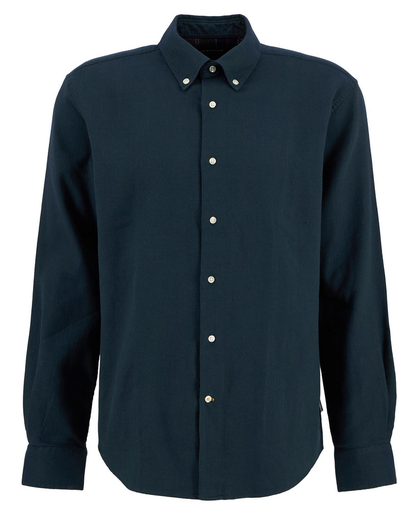 Tamish Regular Herringbone Shirt Heren Navy