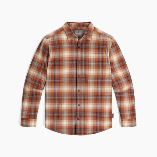 Lieback Organic Cotton Flannel L/S Heren Rust Brown Dipsea Pld
