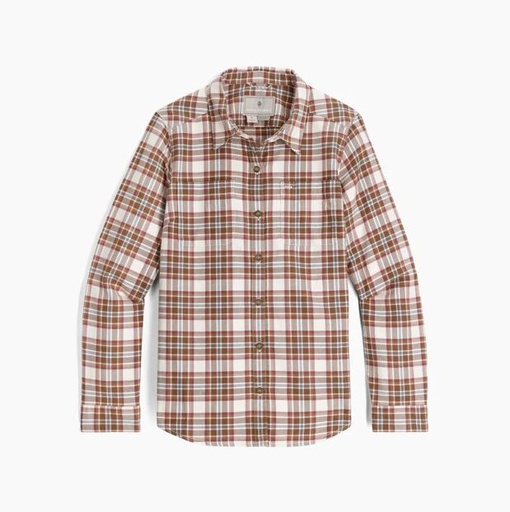 Lieback Organic Cotton Flannel L/S Dames Chalk Bodega Bay Pld