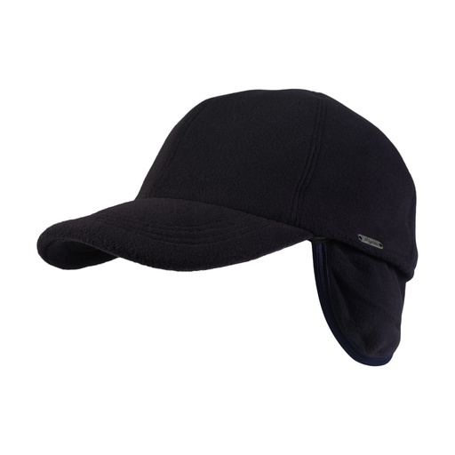 Baseball Cap with Earflap - 100% Polyester Navy