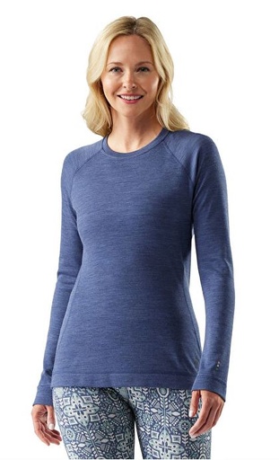 Women's Classic Thermal Merino Base Layer Crew Boxed
 Nightfall Blue Heather