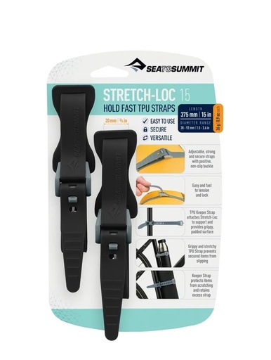 [ATD2079-01020115] Stretch-Loc 12 - 12mm x 300mm 2 Pack Black