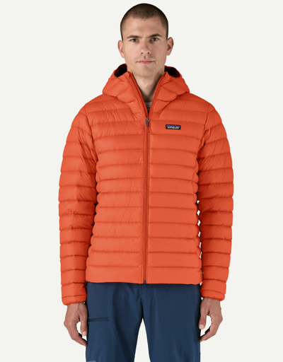 Men's Down Sweater Hoody Pollinator Orange