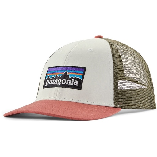 [38283-WTPE-ALL] P-6 Logo LoPro Trucker Hat White/Peach Sherbet