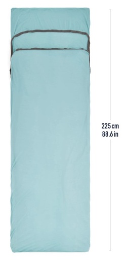 [ASL032071-250201] Comfort Blend Sleeping Bag Liner met Pillow Sleeve Aqua Sea