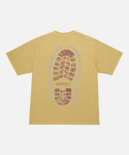 Footprints Tee Pigment Dyed Sulphur Pigment