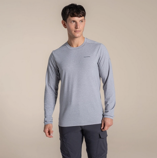 Men's Nosilife Abel Long Sleeved T-Shirt Soft Grey Marl