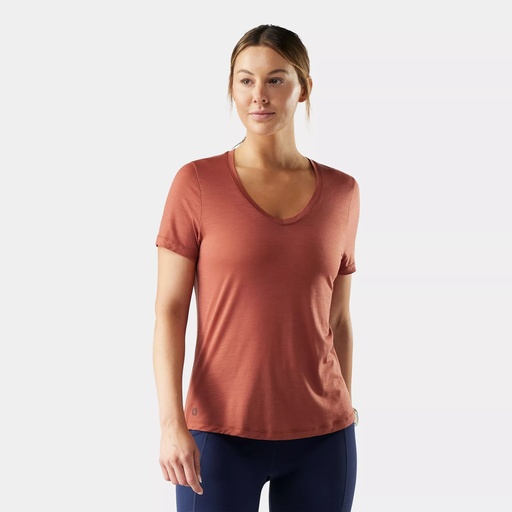 Women's Active Ultralite V-Neck Short Sleeve Burnt Sienna