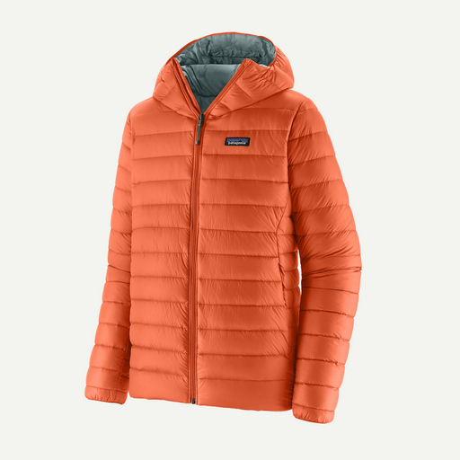 Men's Down Sweater Hoody Coal Orange