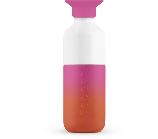 [9119] Steel Water Bottle 350ml Sunset Pink
