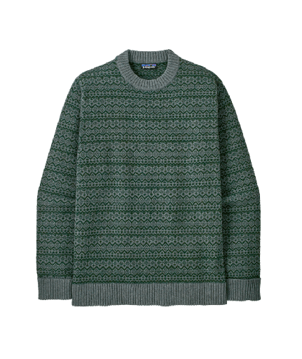 M's Recycled Wool Sweater Snow Squail: Blue Sage