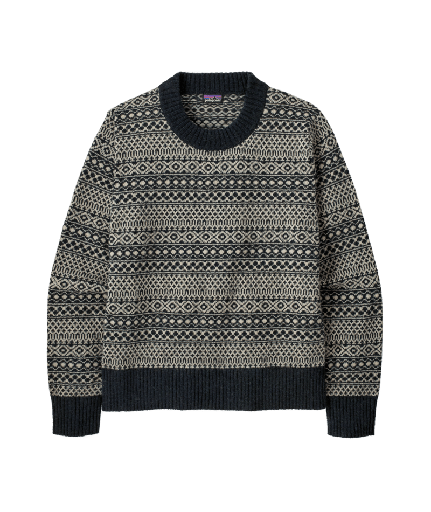 Women's Recycled Wool-Blend Crewneck Sweater Fireside: Sunken Blue