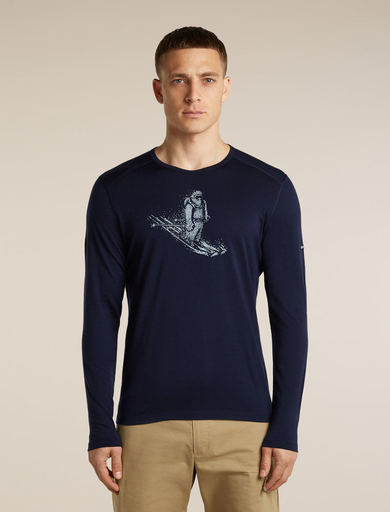 Men's Merino 200 Oasis LS Crewe Skiing Yeti Midnight Navy